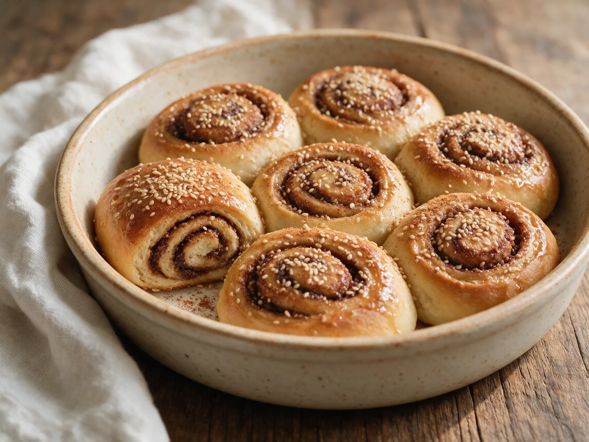 Soft Cypriot Tahini Rolls (Tahinopita) with Cinnamon