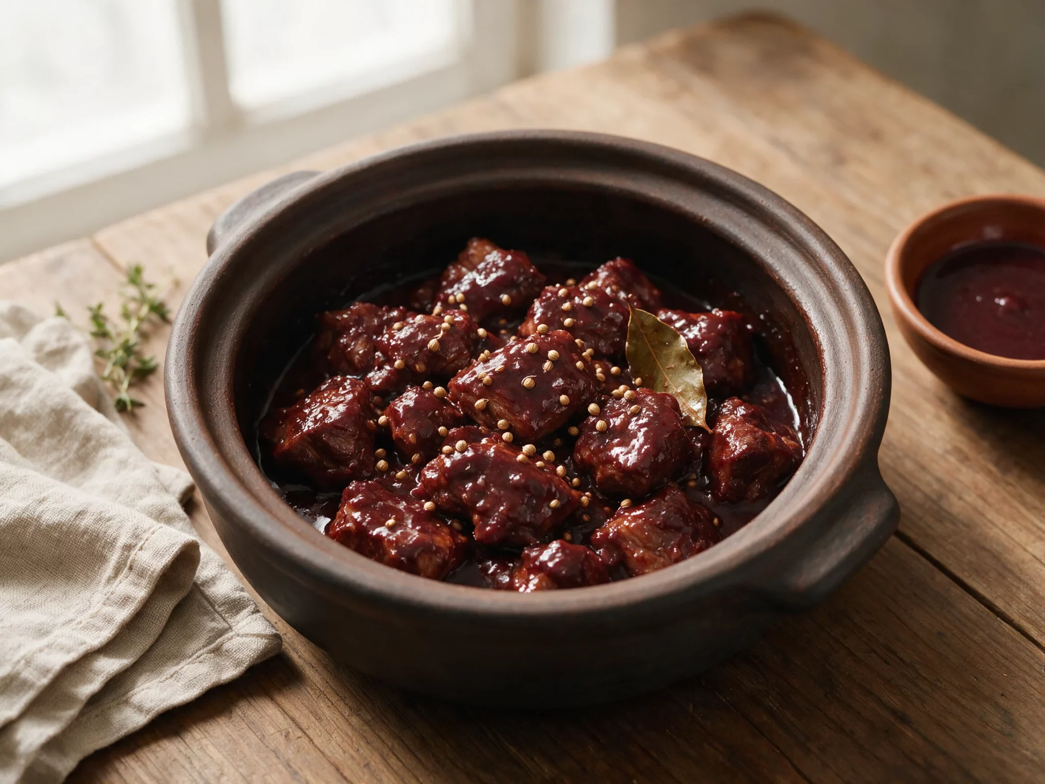 Cypriot Afelia: Pork Braised in Red Wine