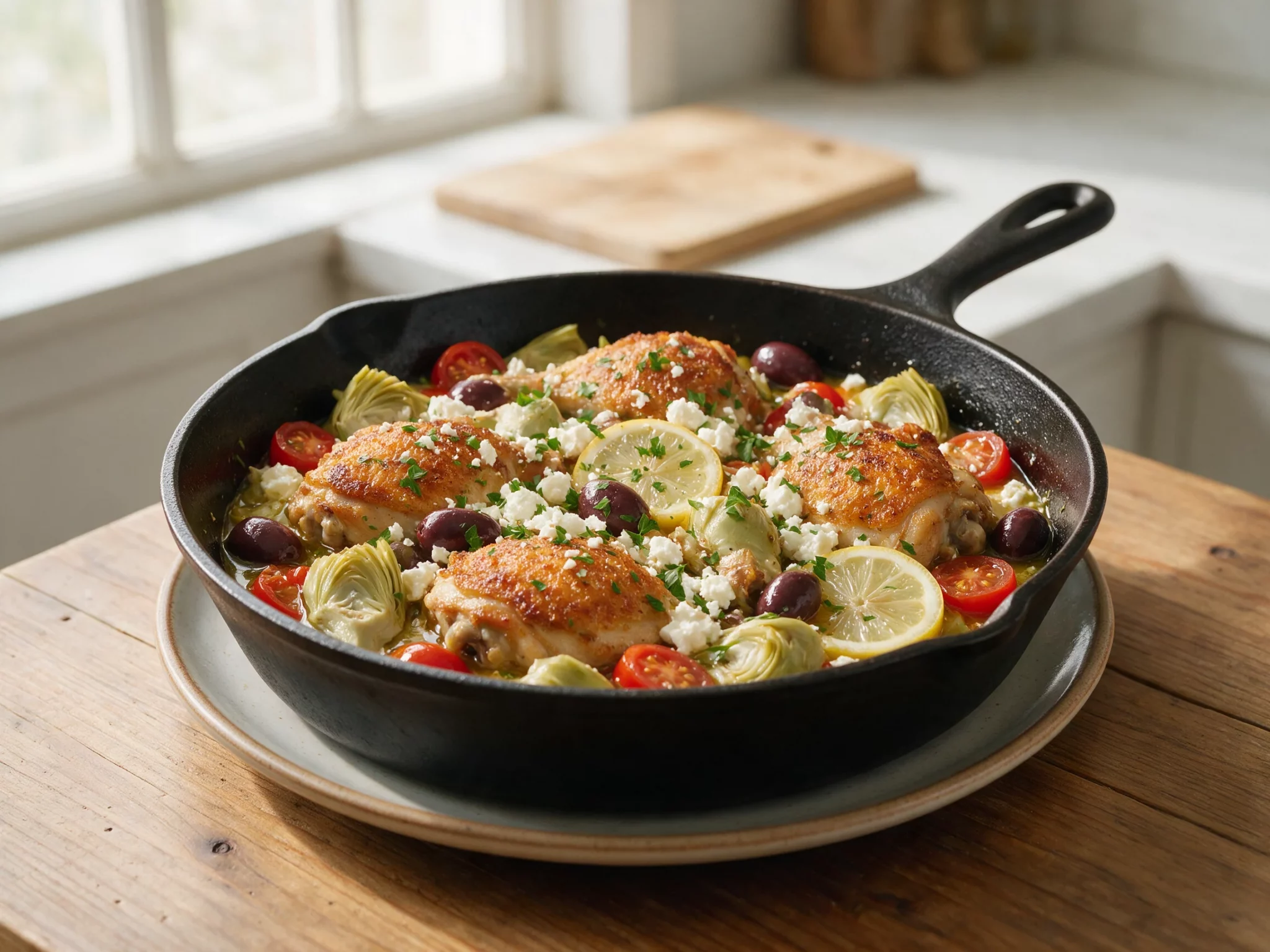 One-Pan Mediterranean Chicken with Lemon and Olives