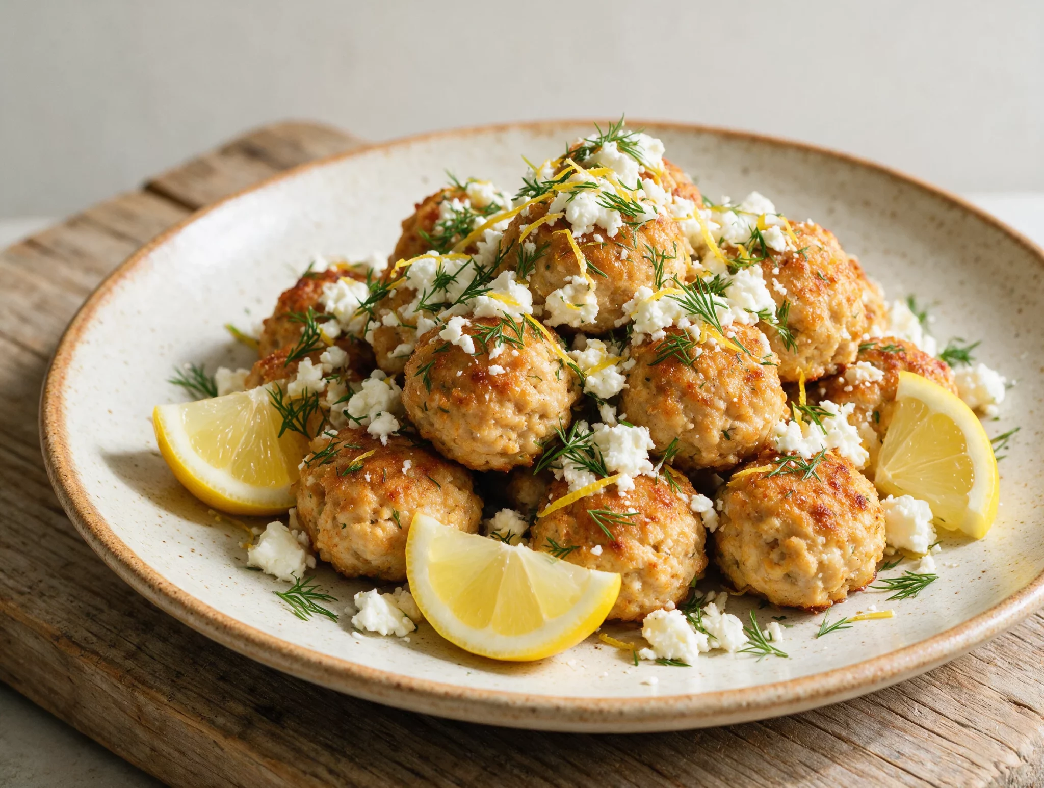 Greek Chicken Meatballs with Feta