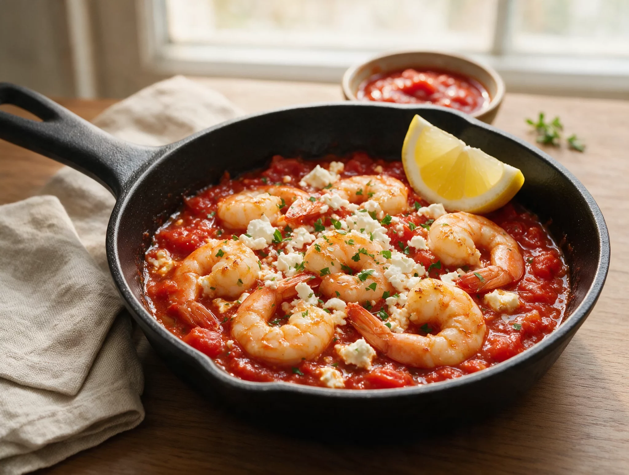Greek Shrimp Saganaki with Feta and Tomato