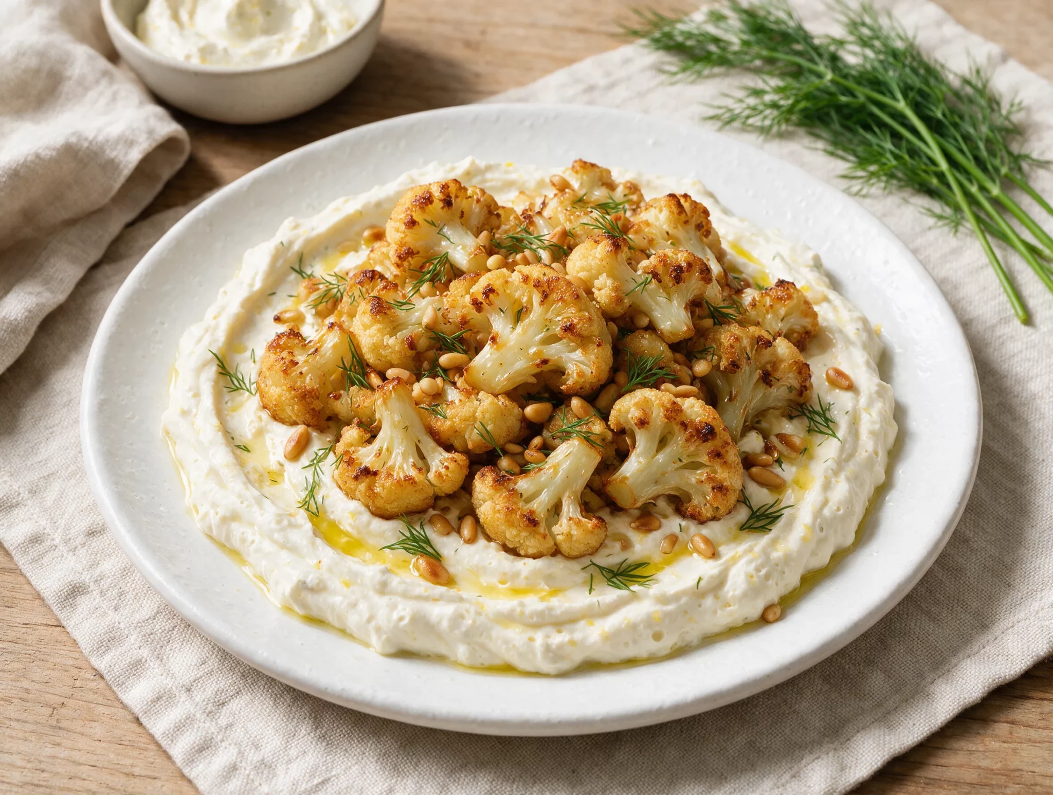 Golden Roasted Cauliflower with Creamy Whipped Feta