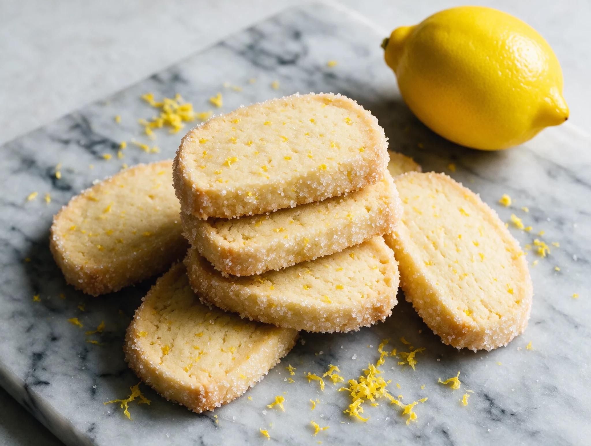 Lemon Olive Oil Shortbread with Crisp Sugared Edges