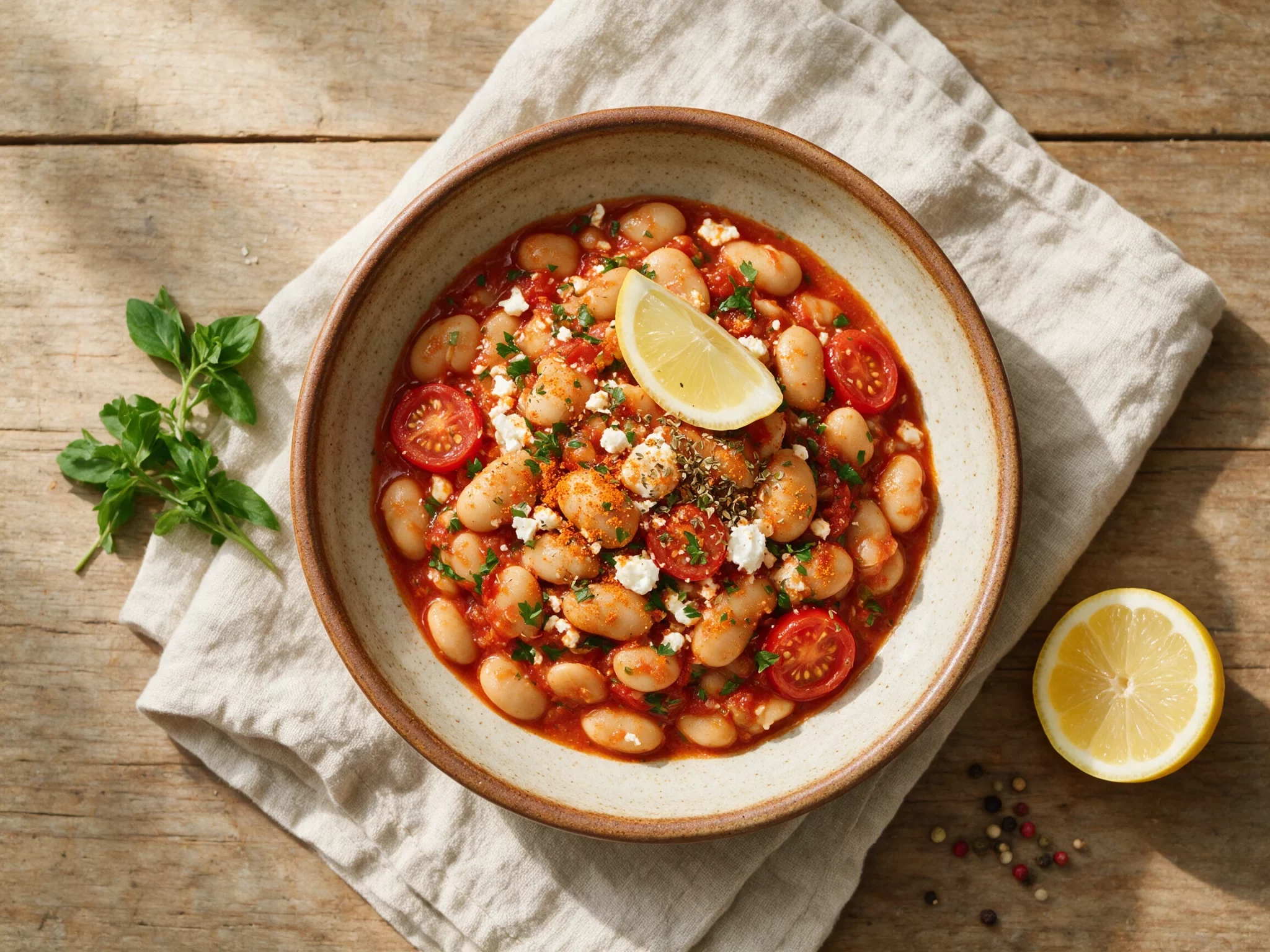 One-Pot Mediterranean Butter Bean Stew with Tomatoes
