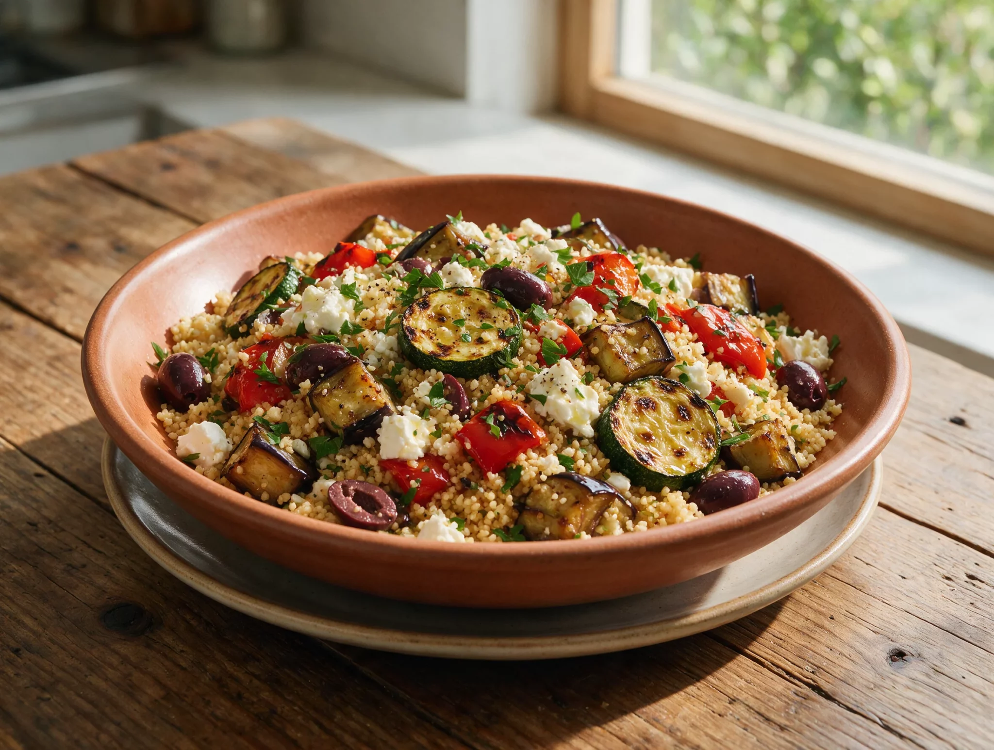 Roasted Mediterranean Vegetables with Couscous