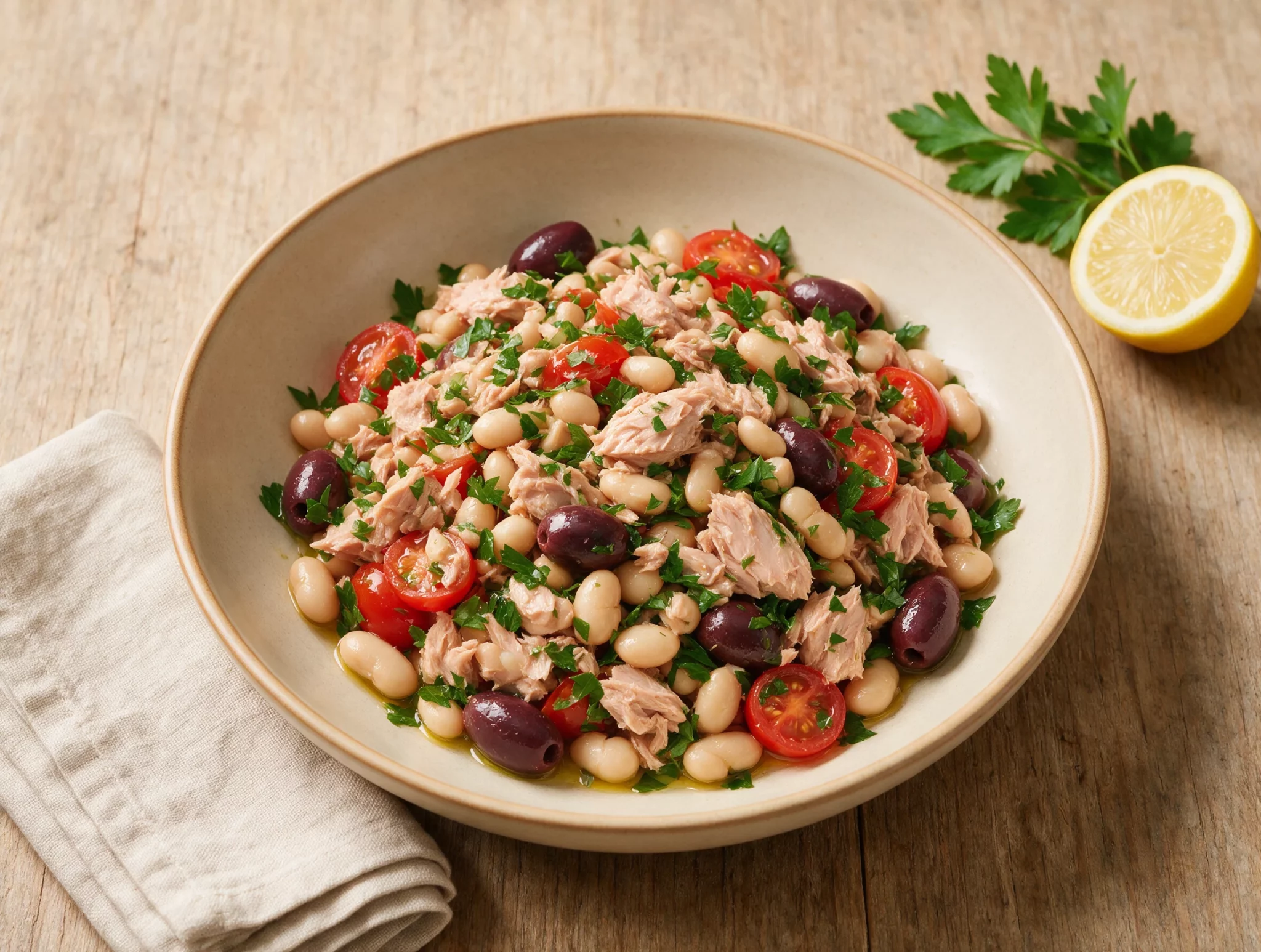 Easy No-Cook Mediterranean Tuna and White Bean Salad