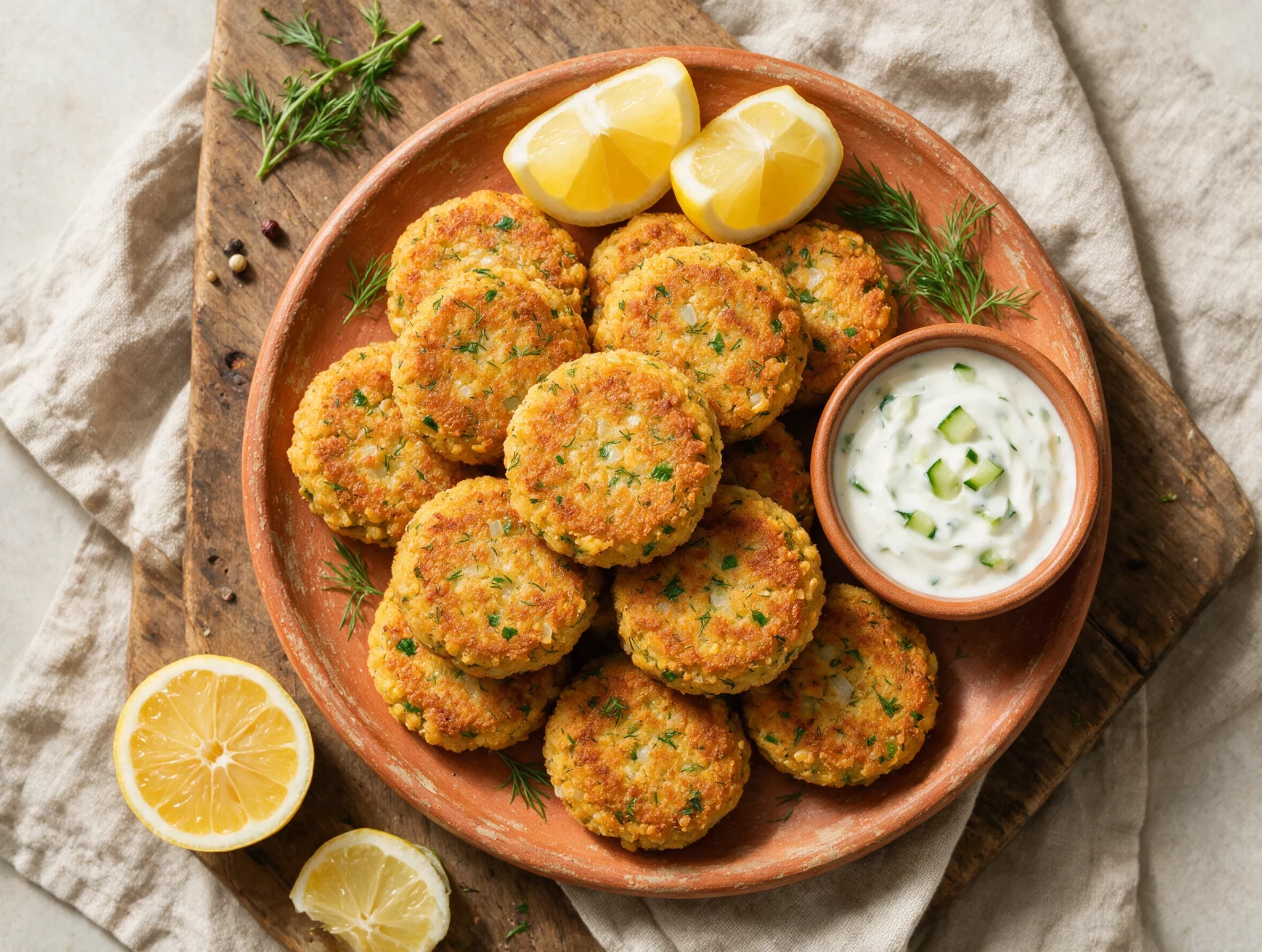 Pan-Fried Greek Chickpea Fritters (Revithokeftedes)