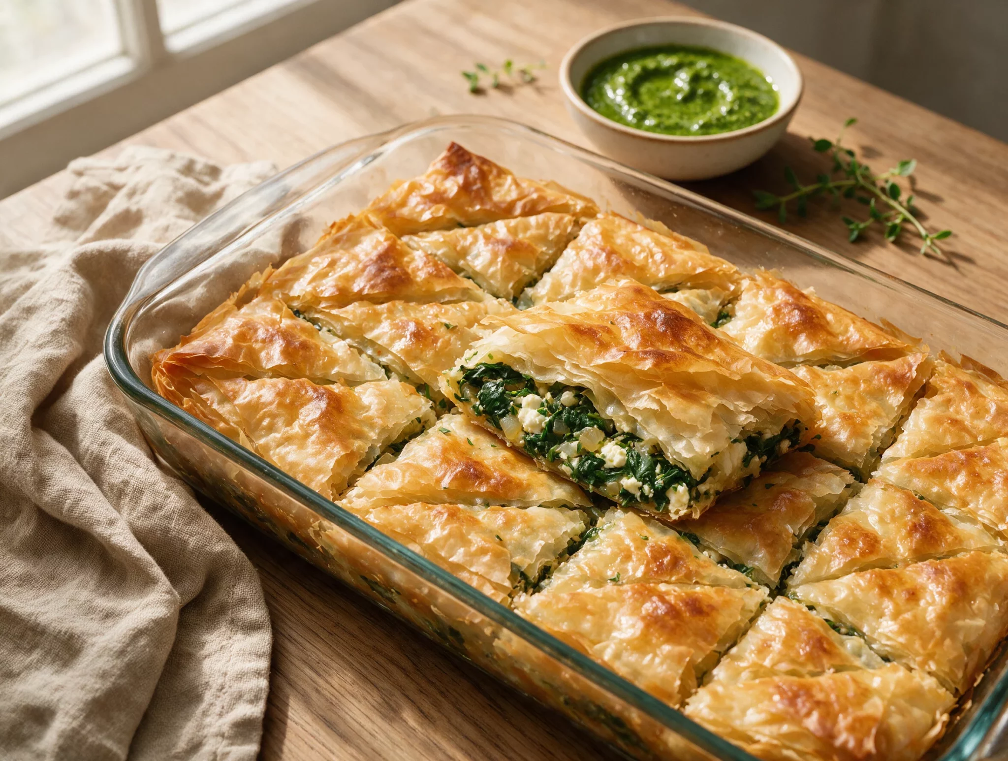 Crispy Baked Greek Spanakopita: Spinach and Feta Pie