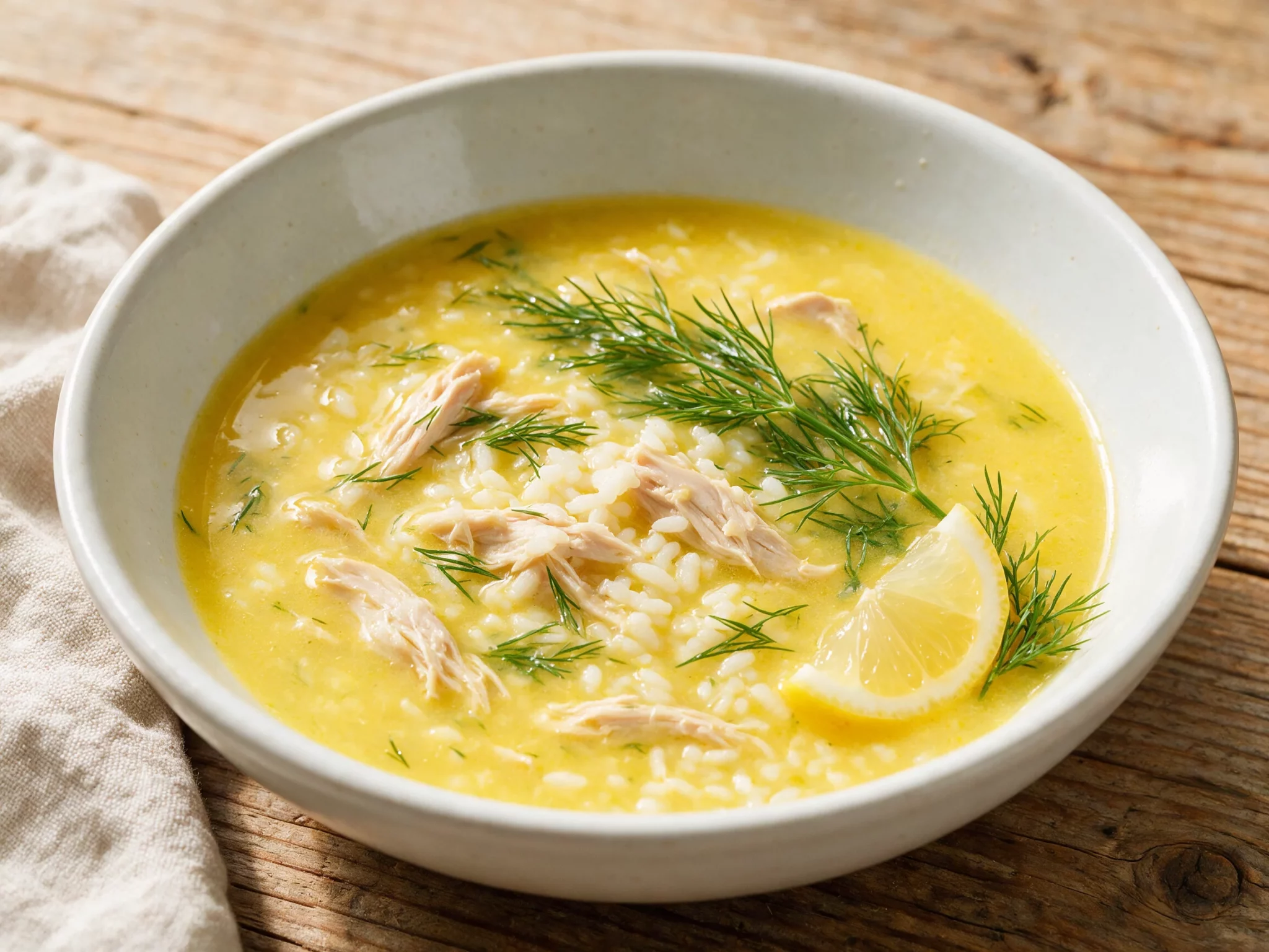 Greek Chicken Soup with Lemon and Egg (Avgolemono)