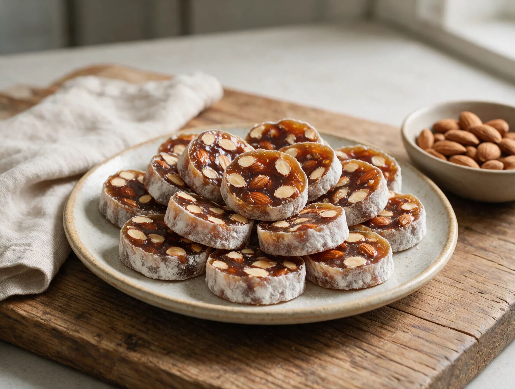 Homemade Cypriot Soutzoukos, Grape and Almond Candy