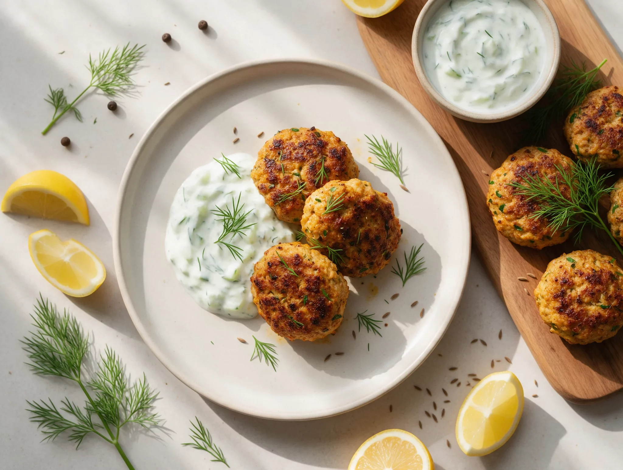 Easy Mediterranean Chicken Kofta with Tzatziki Sauce