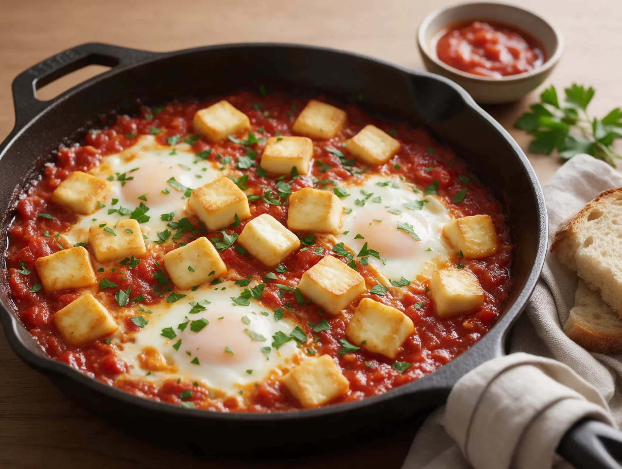 Halloumi and Tomato Breakfast Bake: Cheesy and Simple