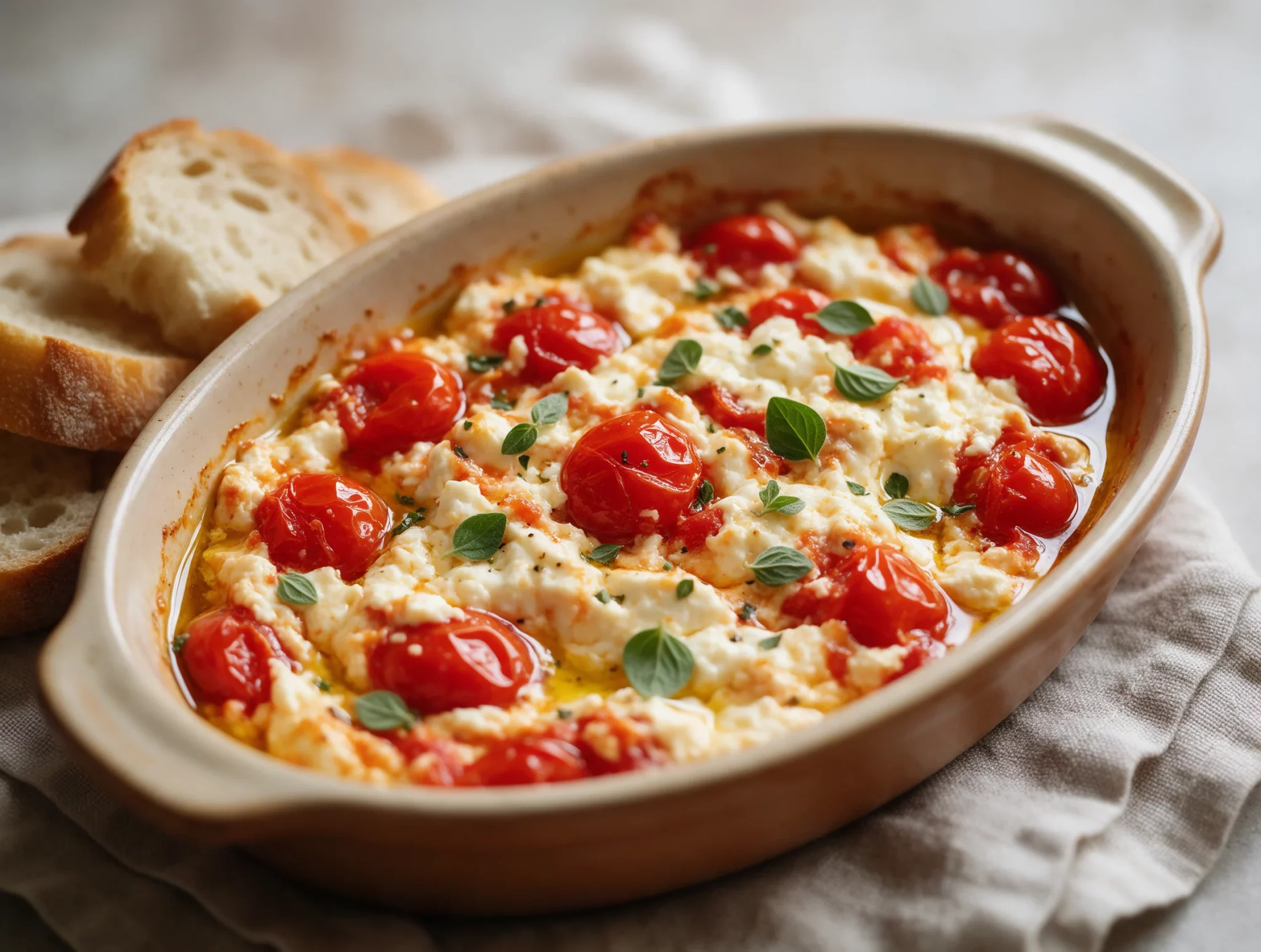 Gooey Baked Feta with Cherry Tomatoes and Oregano