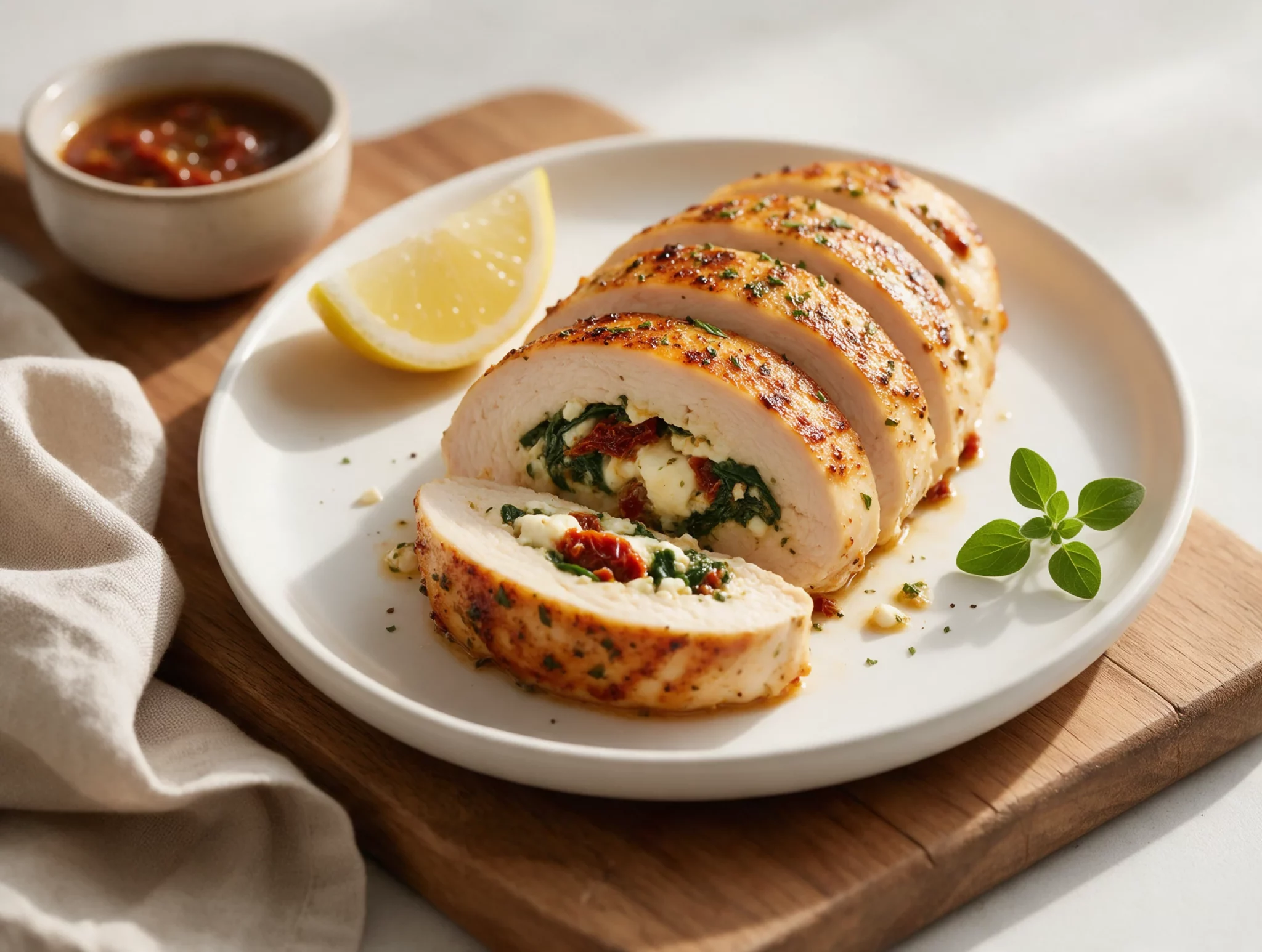 Mediterranean Seared Feta and Herb Stuffed Chicken