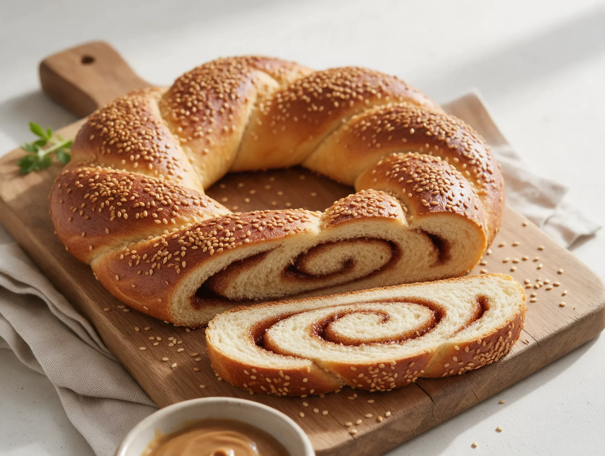 Easy Homemade Cypriot Cinnamon and Sesame Bread Rings