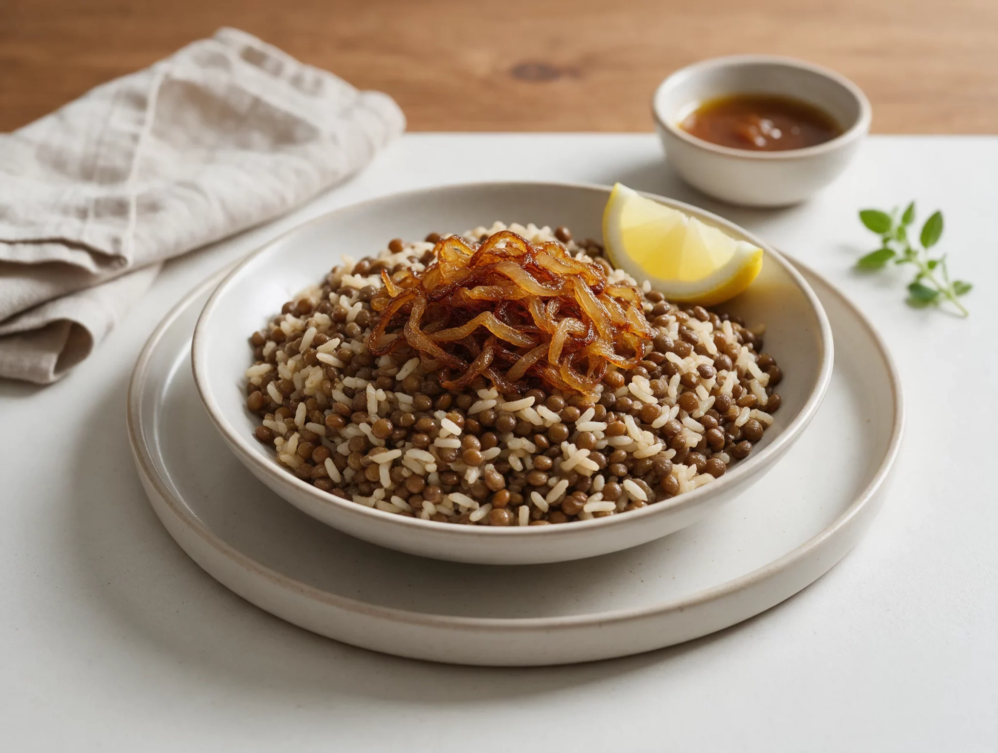 Cypriot Lentils and Rice with Golden Caramelized Onions