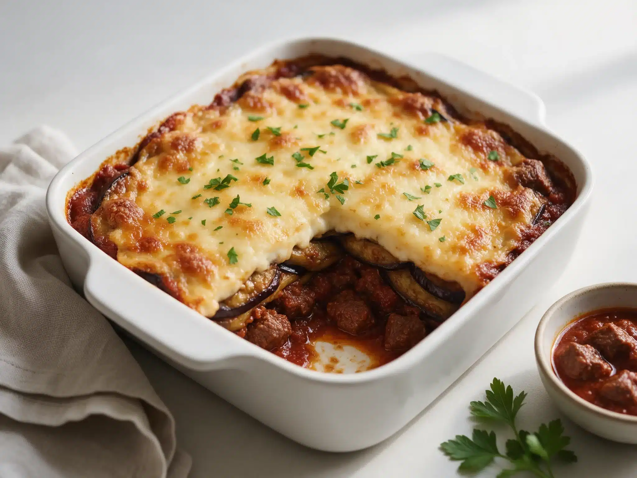 Baked Naxos Beef and Aubergine Kalogeros with Graviera