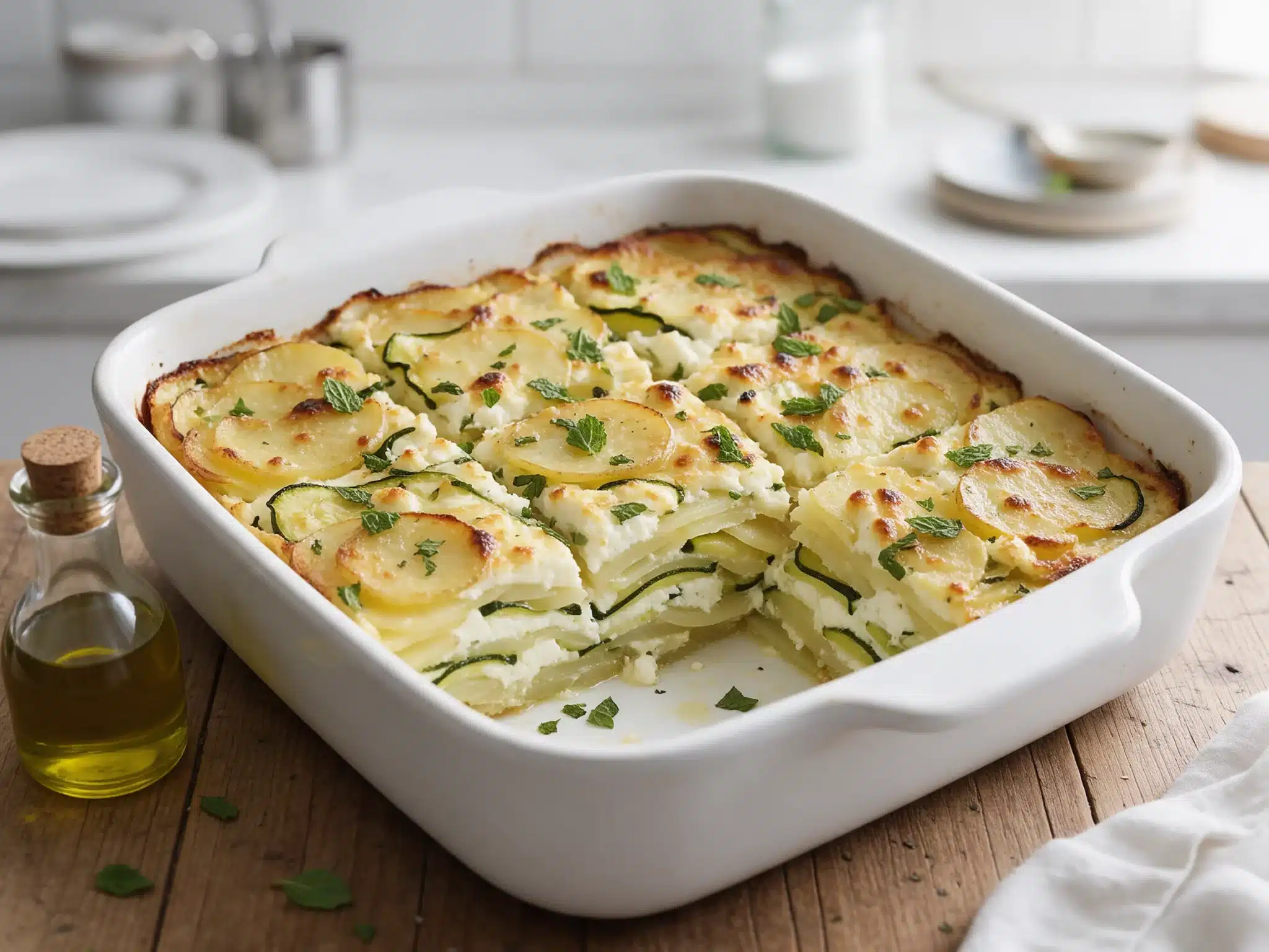 Baked Cretan Boureki Pie with Courgette and Potato