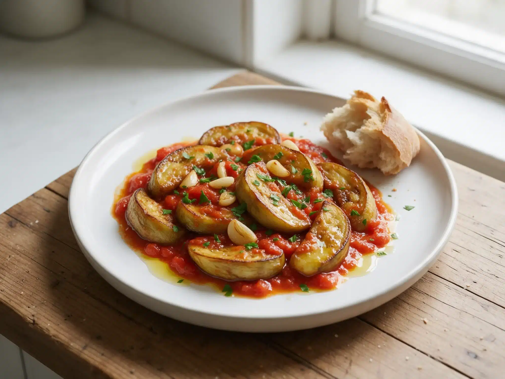 Pan-Fried Skordostoumbi: Zakynthian Garlic Aubergines